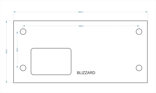 Podstawa pod napęd BLIZZARD do bramy przesuwnej regulowana