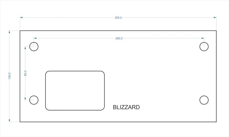 Podstawa pod napęd BLIZZARD do bramy przesuwnej regulowana
