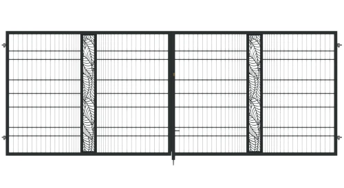 Brama ogrodzeniowa DECO panelowa dwuskrzydłowa metalowa grafitowa