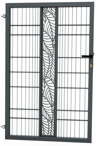 Furtka ogrodzeniowa DECO panelowa dwuskrzydłowa metalowa grafitowa