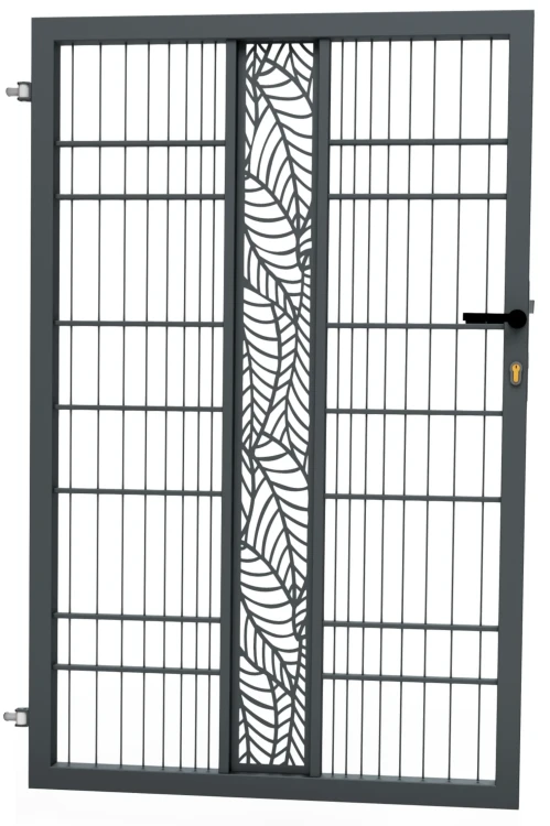 Furtka ogrodzeniowa DECO panelowa dwuskrzydłowa metalowa grafitowa