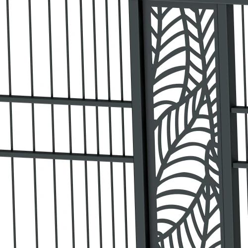 Furtka ogrodzeniowa DECO panelowa dwuskrzydłowa metalowa grafitowa