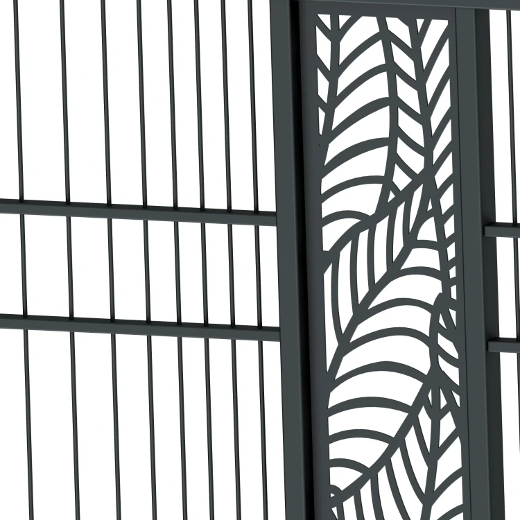Furtka ogrodzeniowa DECO panelowa dwuskrzydłowa metalowa grafitowa