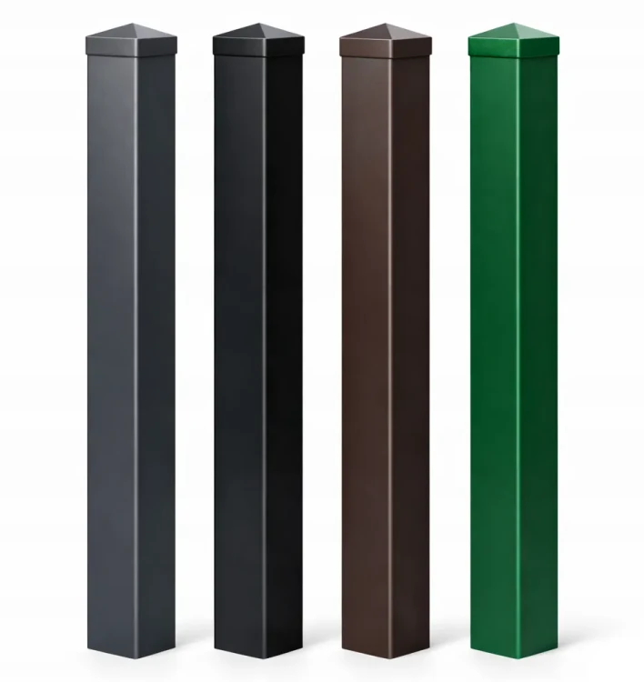 Słupek Ogrodzeniowy 80x80mm x 2,0mm x 200/230cm stalowy malowany różne kolory