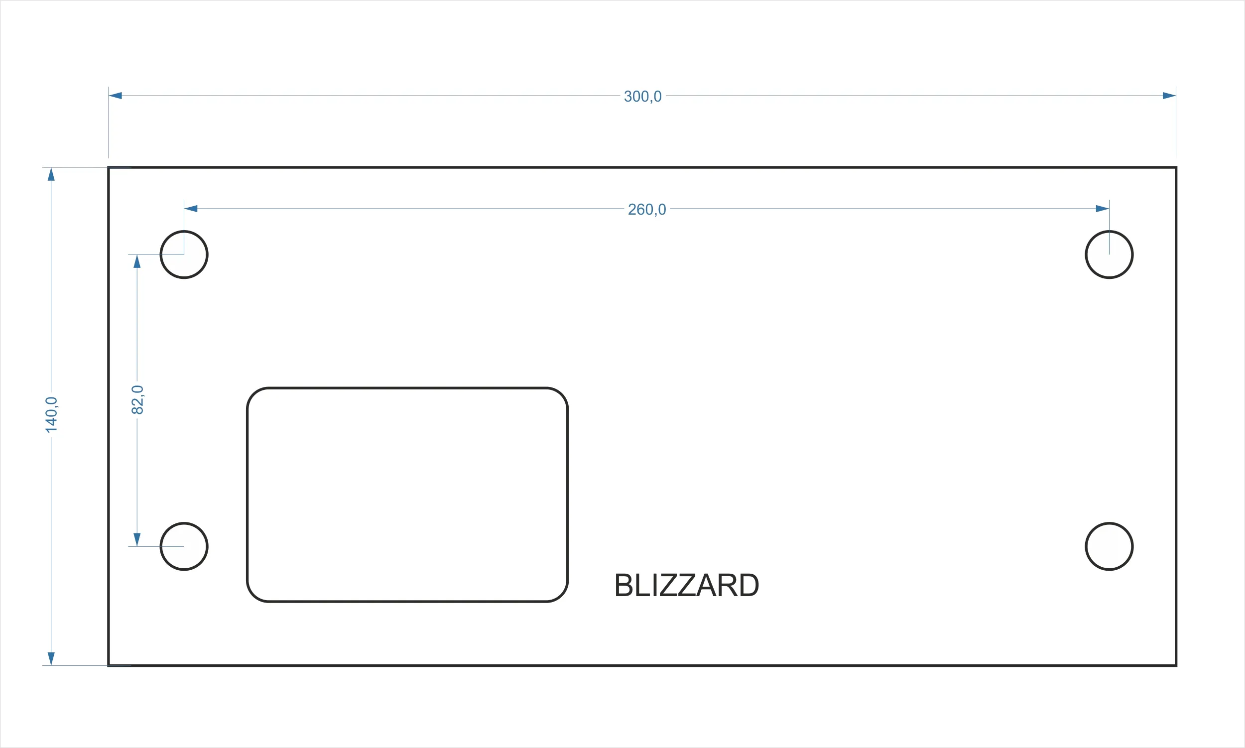 PODSTAWA POD NAPĘD BLIZZARD DO BRAMY PRZESUWNEJ REGULOWANA