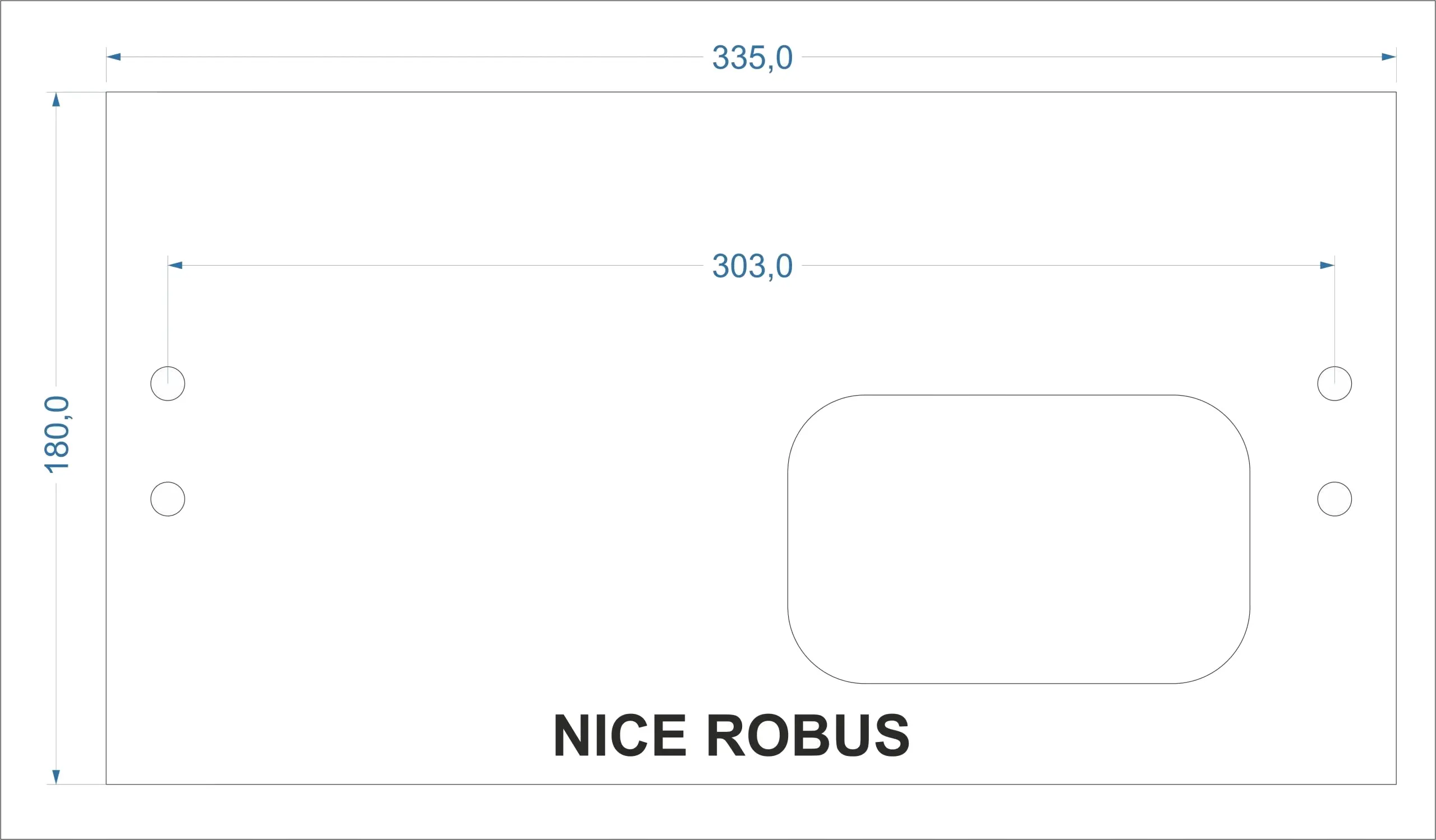 PODSTAWA POD NAPĘD NICE ROBUS DO BRAMY PRZESUWNEJ REGULOWANA